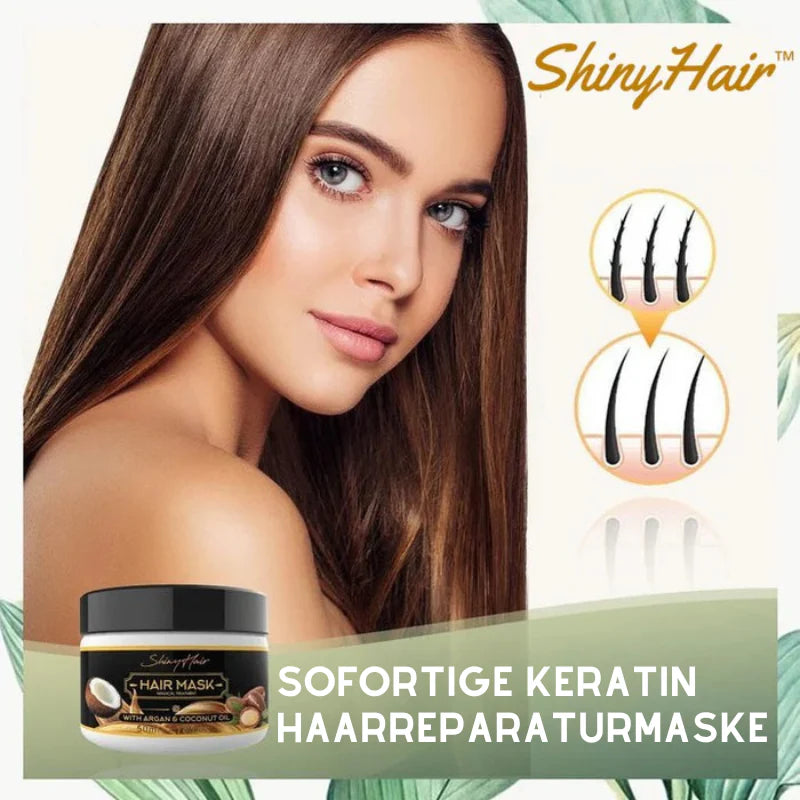 ShinyHair™ – Sofortige Keratin-Haarreparaturmaske | 1 + 1 Gratis