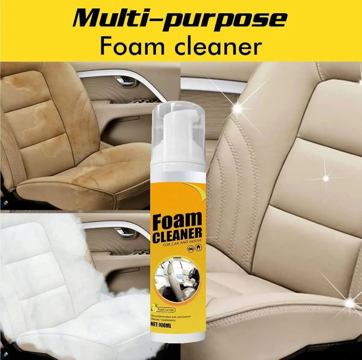 FoamClean™ – Haushalt, Auto & Leder gründlich sauber ohne harte Chemie [1 + 1 Gratis]