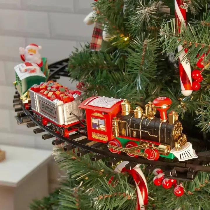 SantaTrain™ – Nostalgischer Weihnachtszug für den Weihnachtsbaum mit Musik & Lichtern [50% Rabatt]