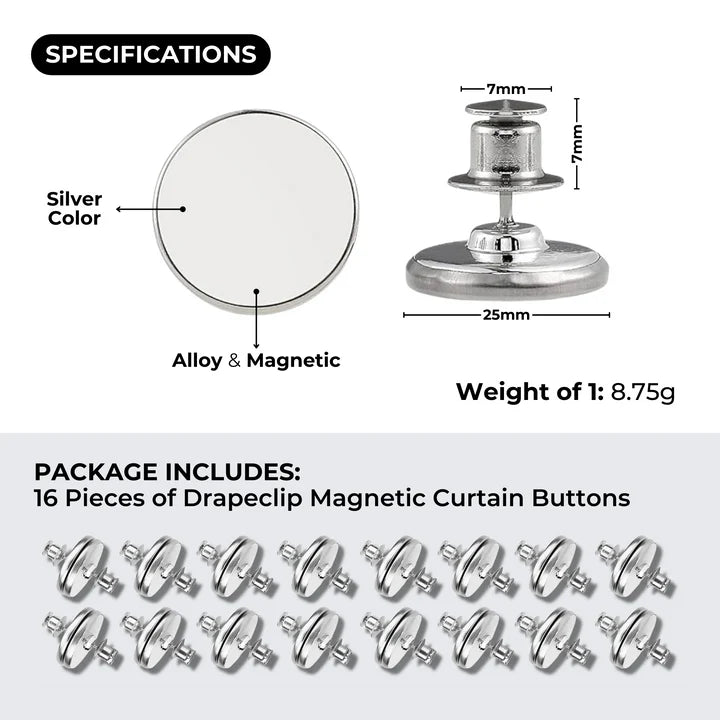 CurtainHolder™ Magnetische Vorhangknoten | 8 + 8 Gratis