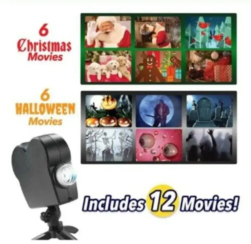 [50% Rabatt] ProjectView™ Fenster Projektor + 12 Filme (6 Halloween & 6 Weihnachten)