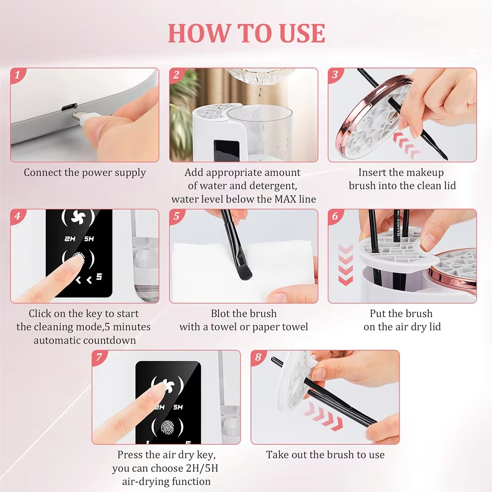 BrushNova™ – 3-in-1 Elektrischer Make-up-Pinselreiniger & Trockner für Tiefenreinigung, Desinfektion & Aufbewahrung [50% Rabatt]