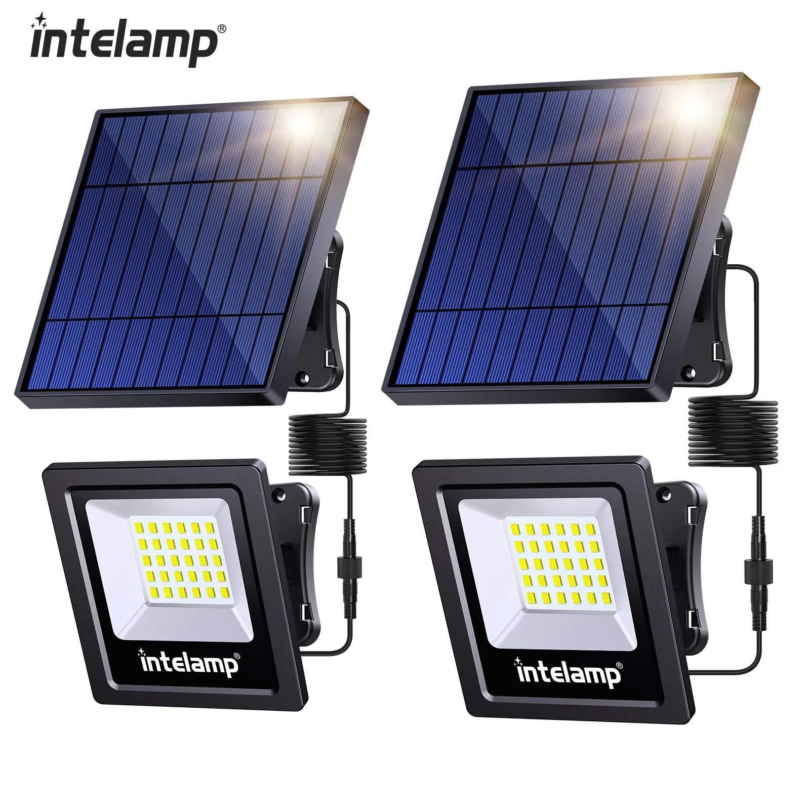 LumiMax Solar LED Strahler Set – 1200 Lumen Außenlicht mit intelligenter Steuerung