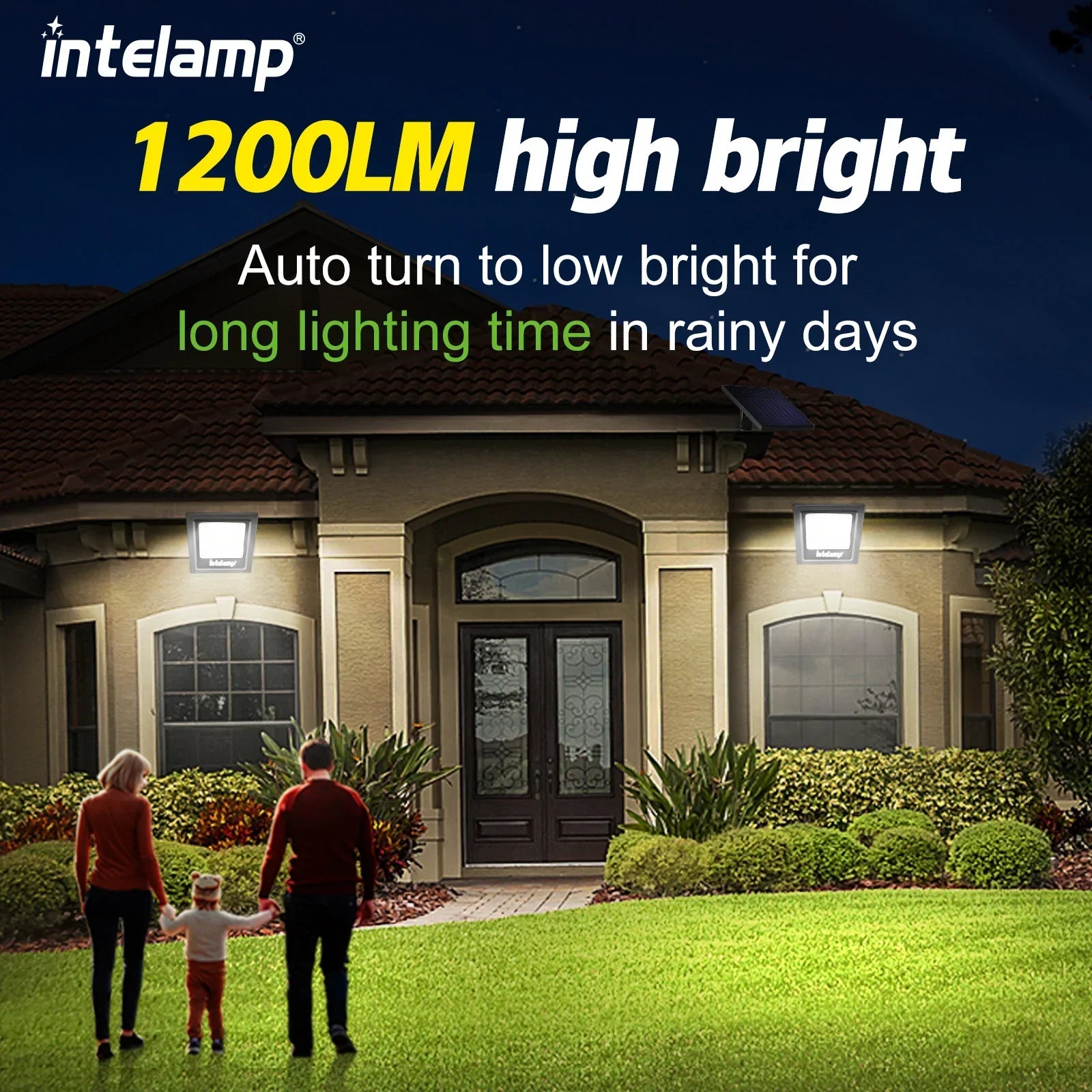 LumiMax Solar LED Strahler Set – 1200 Lumen Außenlicht mit intelligenter Steuerung