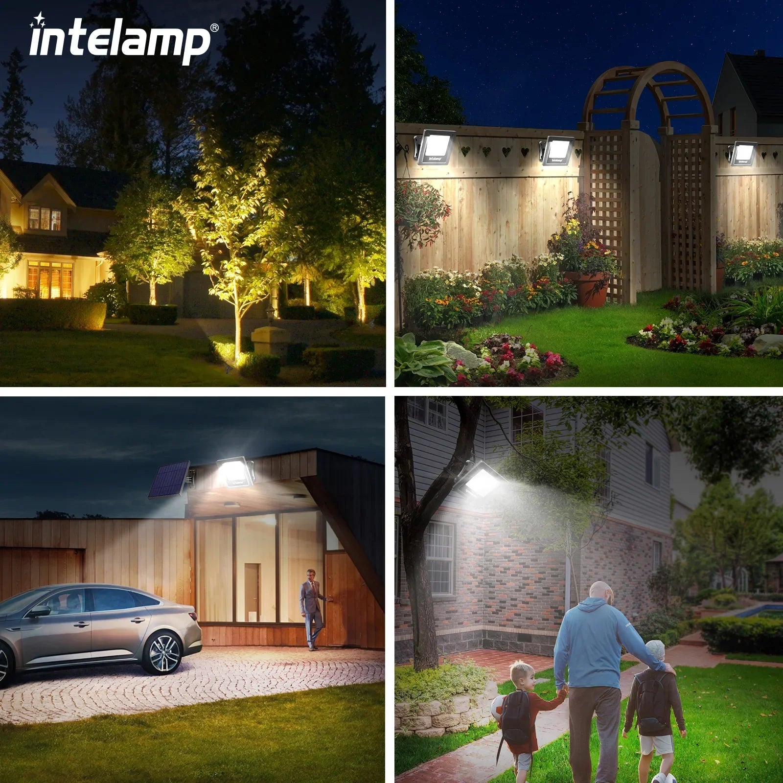 LumiMax Solar LED Strahler Set – 1200 Lumen Außenlicht mit intelligenter Steuerung