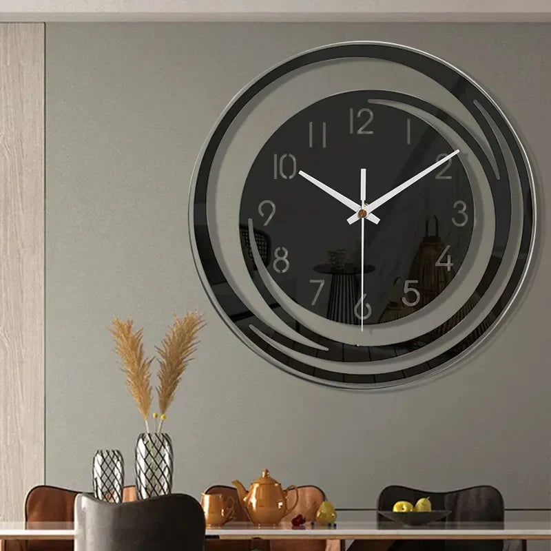 Skandinavische Wanduhr aus Acryl – geräuschlos & modern in Schwarz für Wohnzimmer & Büro