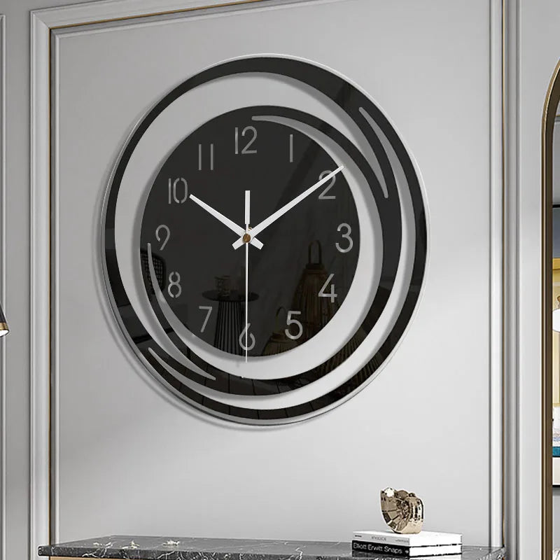 Skandinavische Wanduhr aus Acryl – geräuschlos & modern in Schwarz für Wohnzimmer & Büro