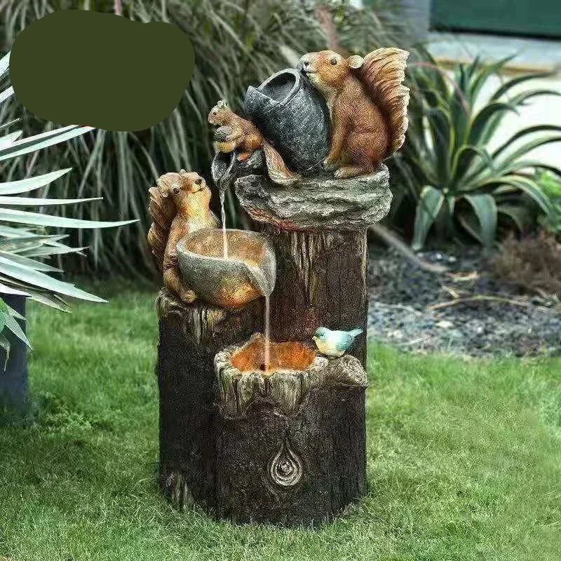 Solar Gartenbrunnen mit LED-Licht & Tierfigur für Garten & Terrasse