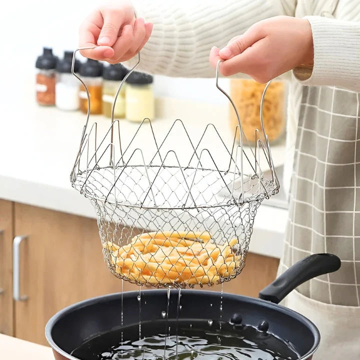 FryBasket™ – Zusammenklappbarer Kochkorb | 50% Rabatt