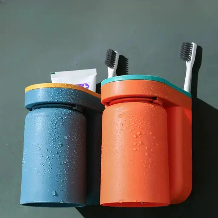 BrushStorage™ – Selbstklebender Zahnbürstenhalter mit praktischem Becheraufsatz [50 % Rabatt]