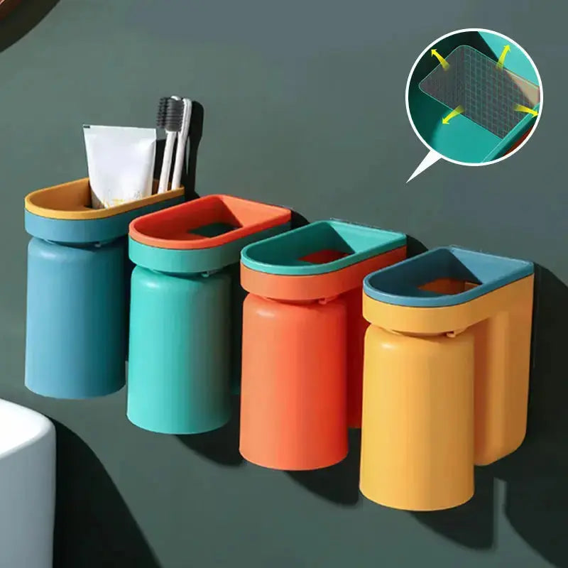 BrushStorage™ – Selbstklebender Zahnbürstenhalter mit praktischem Becheraufsatz [50 % Rabatt]