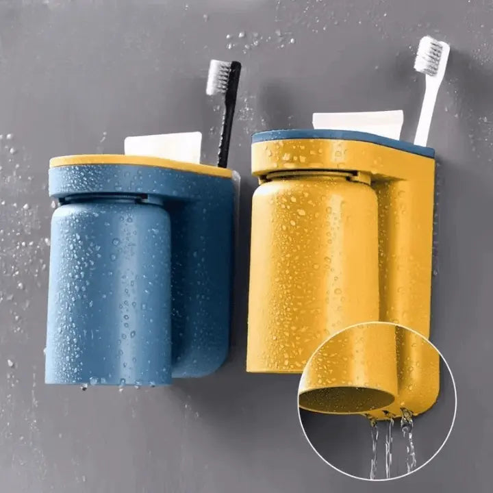 BrushStorage™ – Selbstklebender Zahnbürstenhalter mit praktischem Becheraufsatz [50 % Rabatt]