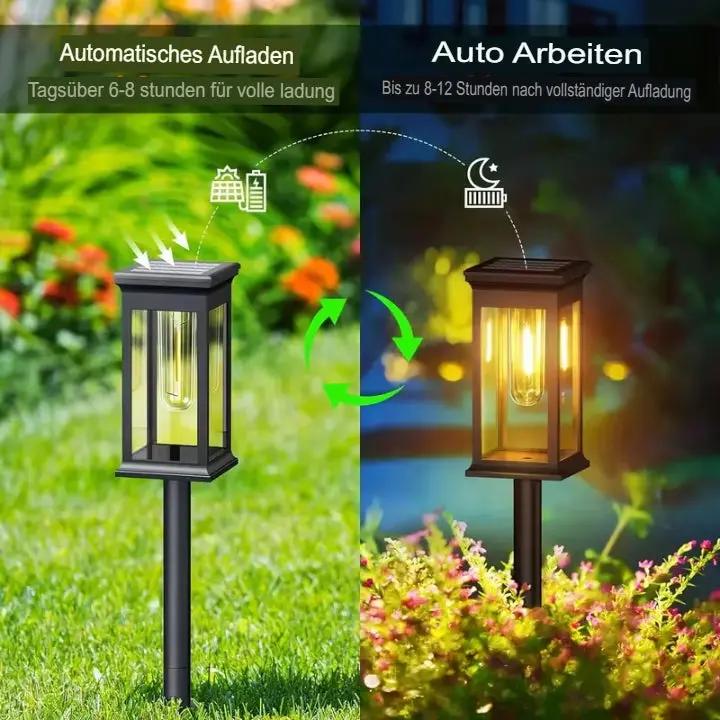 SolarGarden™ – Warmweißes Licht für Wege, Beete & stimmungsvolle Gartenakzente [1 + 1 Gratis]