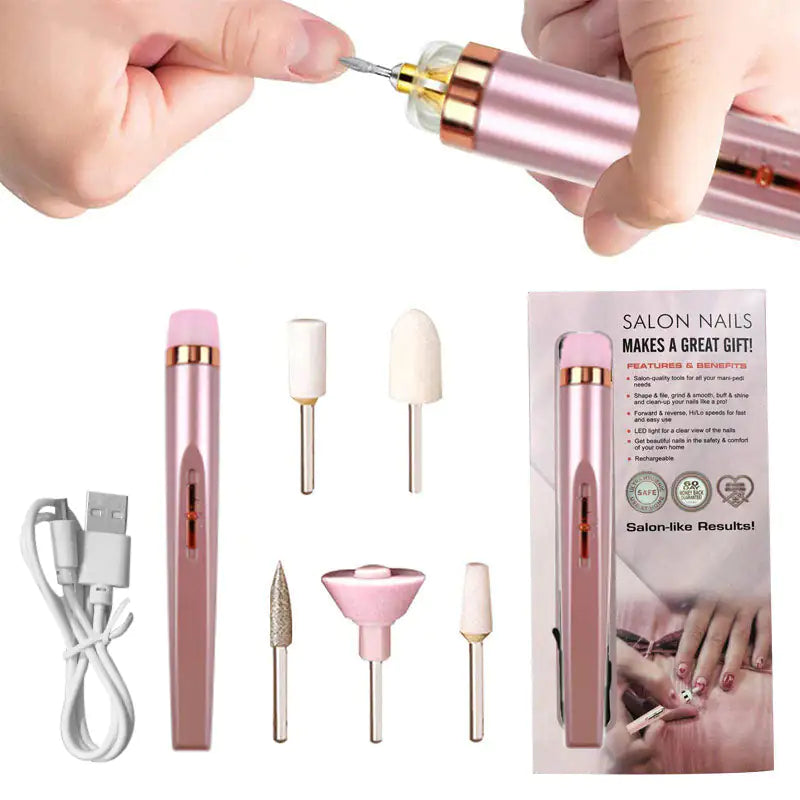 ProNails Maniküre Set – Elektrische Feile, Gel-Entfernung, LED, Nail Art, Portable