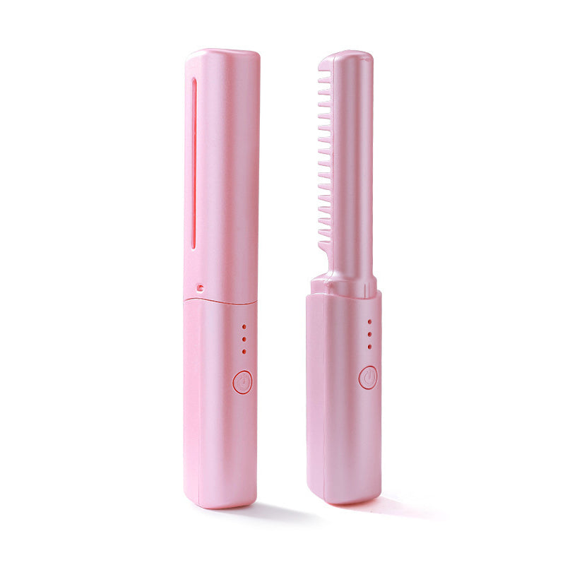 HeatComb Haarstyler – Glätten & Locken, Kabellos, USB, Schonend, Reiselustig