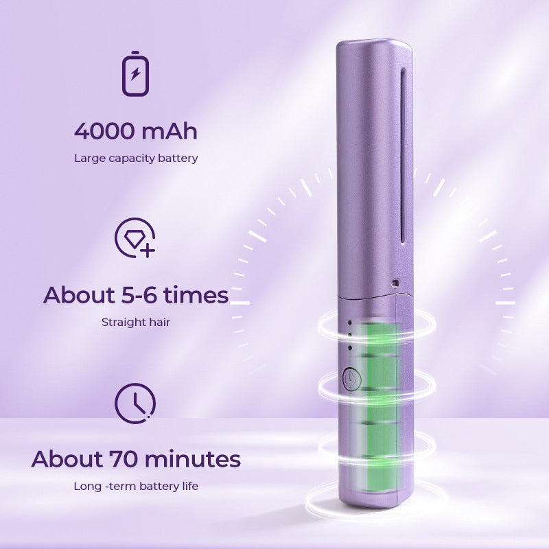 HeatComb Haarstyler – Glätten & Locken, Kabellos, USB, Schonend, Reiselustig