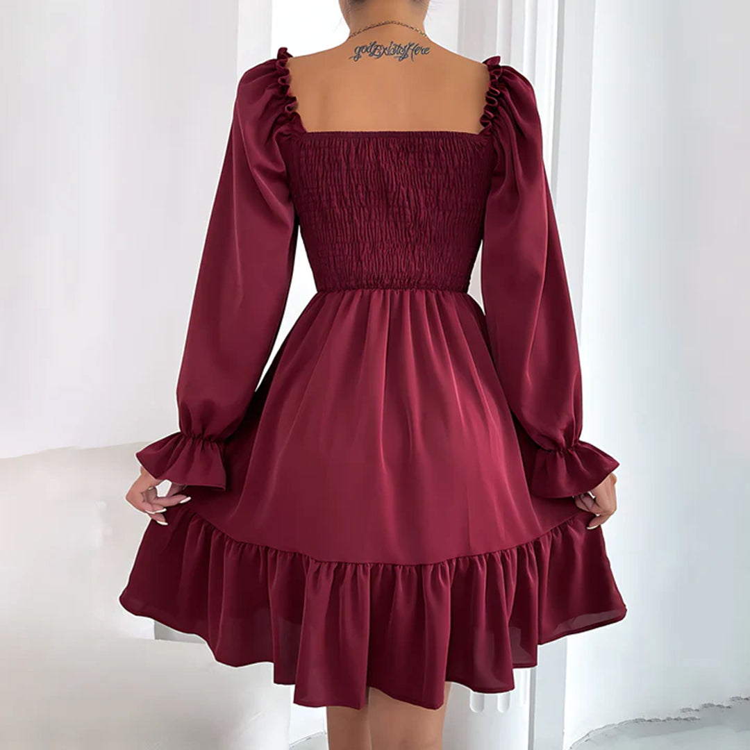 50% Rabatt | Sophie™ - Sommer Minikleid mit Rüschen – Puffärmel, eckiger Ausschnitt & elastische Taille