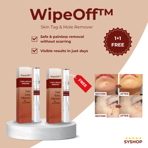 WipeOff™ – Entferner für Hautanhängsel und Muttermale für sanfte Pflege [1 + 1 Gratis]