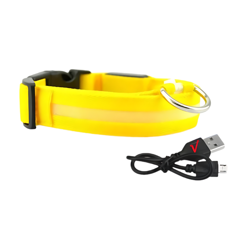 GlowPaw™ – Leuchtendes LED-Hundehalsband für sichere Abendspaziergänge [50% Rabatt]