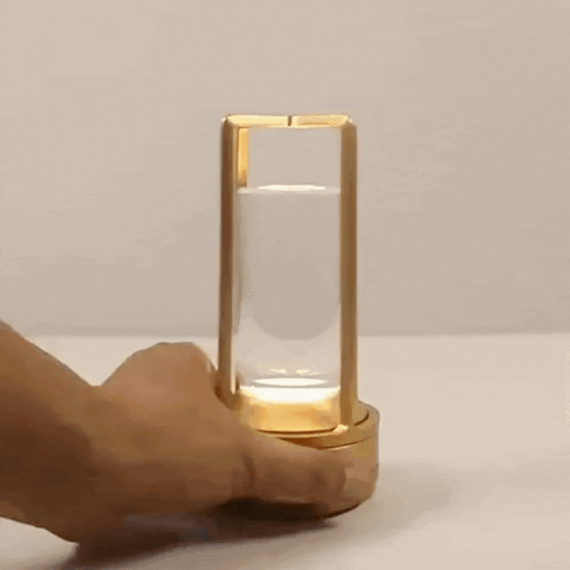 Skandinavische LED Kristall Tischlampe – kabellos, dimmbar & mit Touchsensor