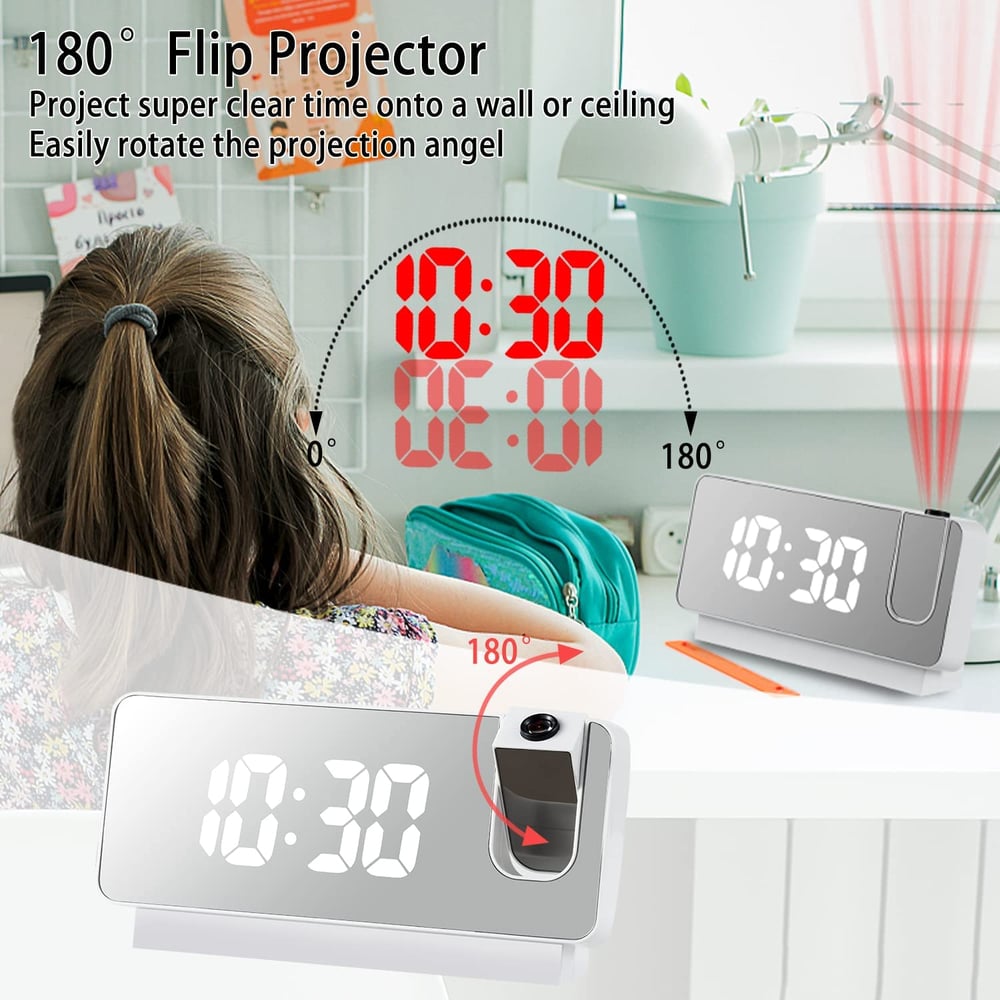 AlarmProject™ – LED-Wecker mit Spiegelfläche, Doppelalarm & Temperaturanzeige [50 % Rabatt]