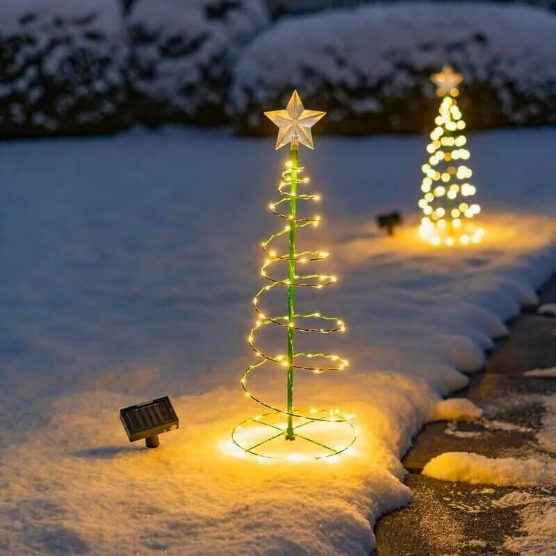 Solar LED Weihnachtsbaum mit 3 Leuchtmodi für Garten & Terrasse