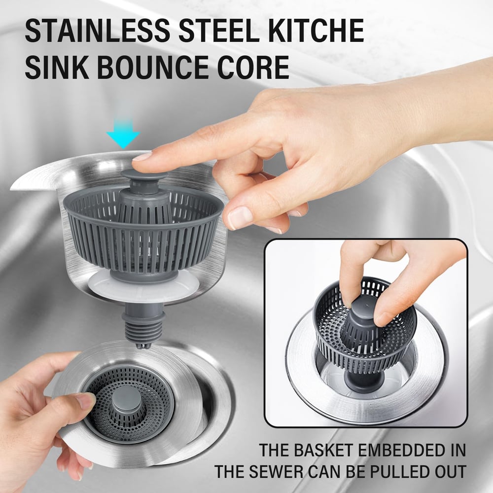 SinkStrain™ - Abflusssieb mit Schutz vor Verstopfungen und Gerüchen für Spüle [1 + 1 Gratis]
