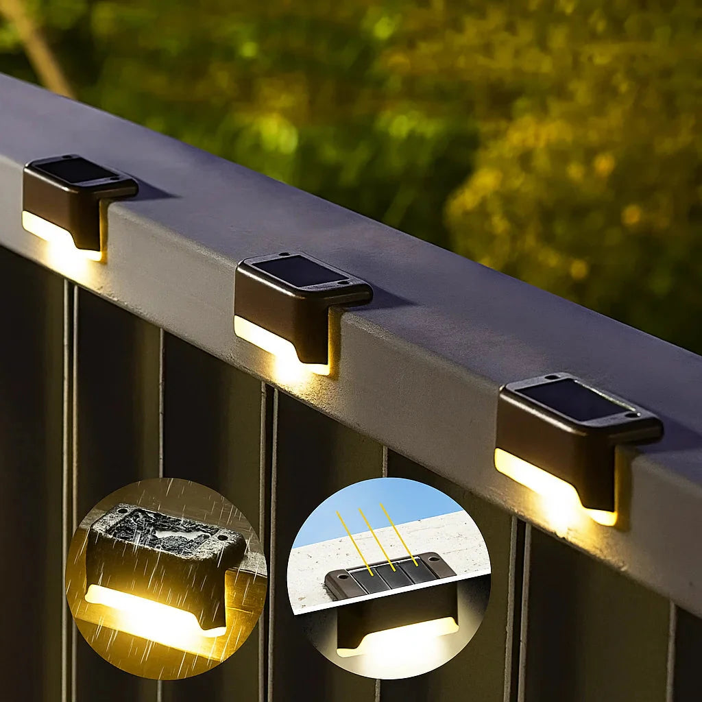 SolarLume™ - 4er-Set Solar-Terrassenlichter – Wetterfestes Außenlicht [2 + 2 Gratis]