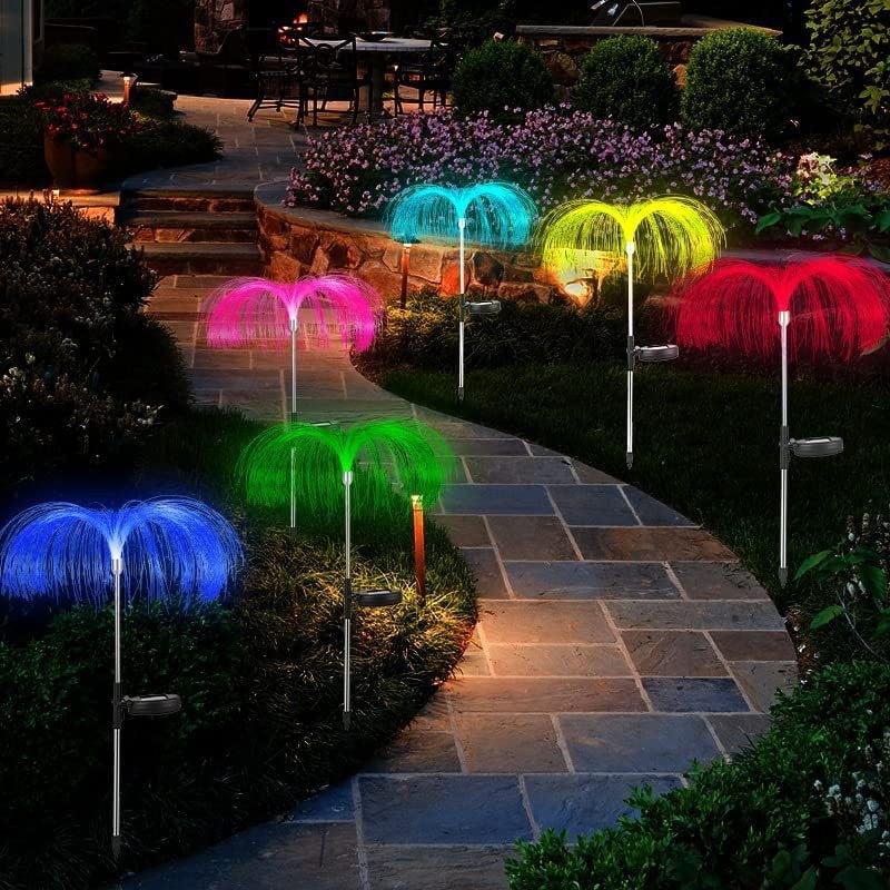 SolarGlow™ – Quallen-Design mit Glasfasern, warmweiß & 7-Farben, wasserdicht [50% Rabatt]