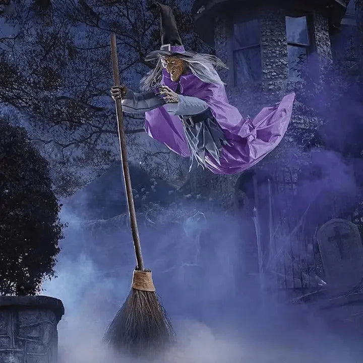 Fliegende Halloween-Hexe – Mit Licht, Ton & Bewegung