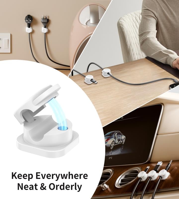 MagnoClip™ - 12 Stück Magnetische Kabelclips [6 + 6 Gratis]