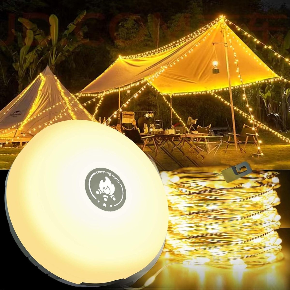 50% Rabatt | MultiGlow™ - 4-in-1 Campinglicht mit RGB-Lichterkette & Powerbank