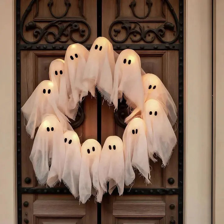 Halloween-Deko-Kranz — Geheimnisvoller Geistglanz für Stimmung