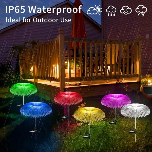 SolarGlow™ – Quallen-Design mit Glasfasern, warmweiß & 7-Farben, wasserdicht [50% Rabatt]
