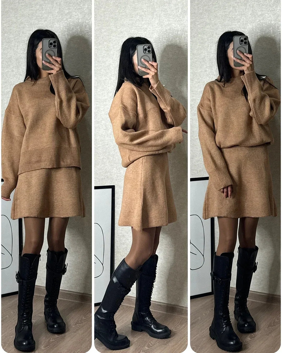Lisa™ – Überdimensionaler Pullover & Minirock für stylisches Herbst-Outfit [50% Rabatt]