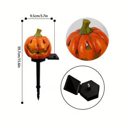 Solar Kürbislaterne — Outdoor Halloween Dekoration mit warmem Lichtschein