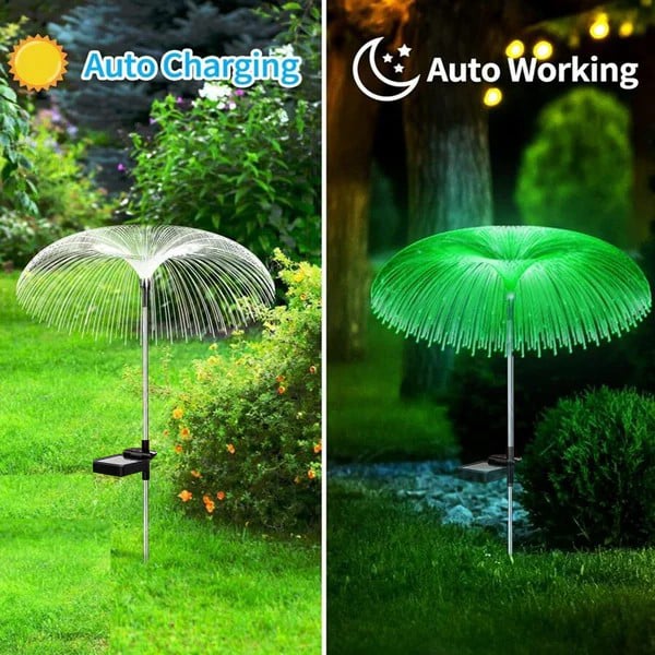 SolarGlow™ – Quallen-Design mit Glasfasern, warmweiß & 7-Farben, wasserdicht [50% Rabatt]