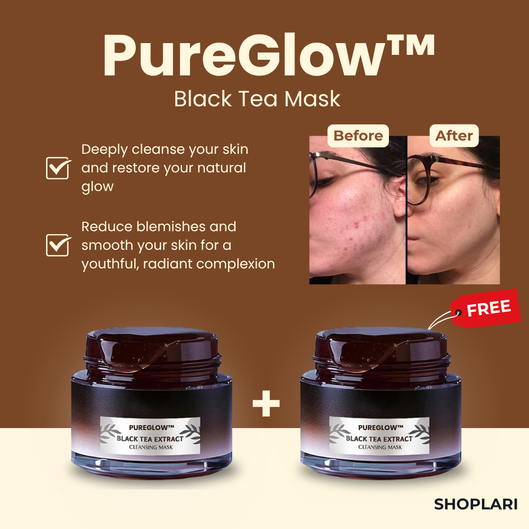 RadianceRush™ – Black Tea Power-Maske für klare, strahlende Haut (2 Stück) [50% Rabatt]