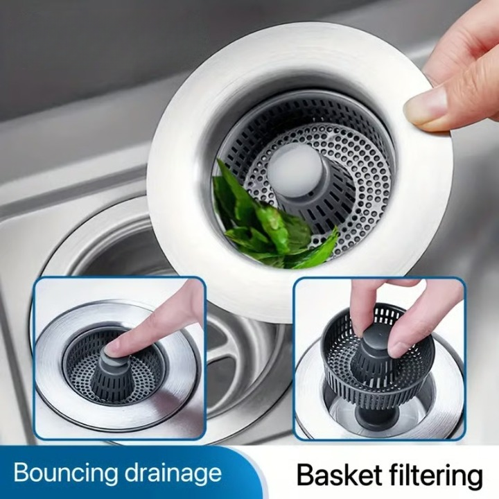 SinkStrain™ - Abflusssieb mit Schutz vor Verstopfungen und Gerüchen für Spüle [1 + 1 Gratis]
