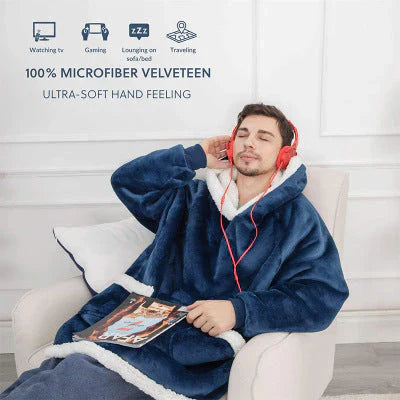 ComfyBlanket™ – Ultrawarmer Sherpa-Fleece-Hoodie für extra Gemütlichkeit [50 % Rabatt]