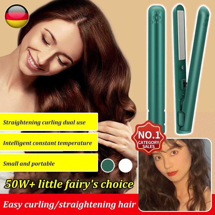 2-in-1 Mini Glätteisen & Lockenstab – kompaktes Stylingtool für unterwegs