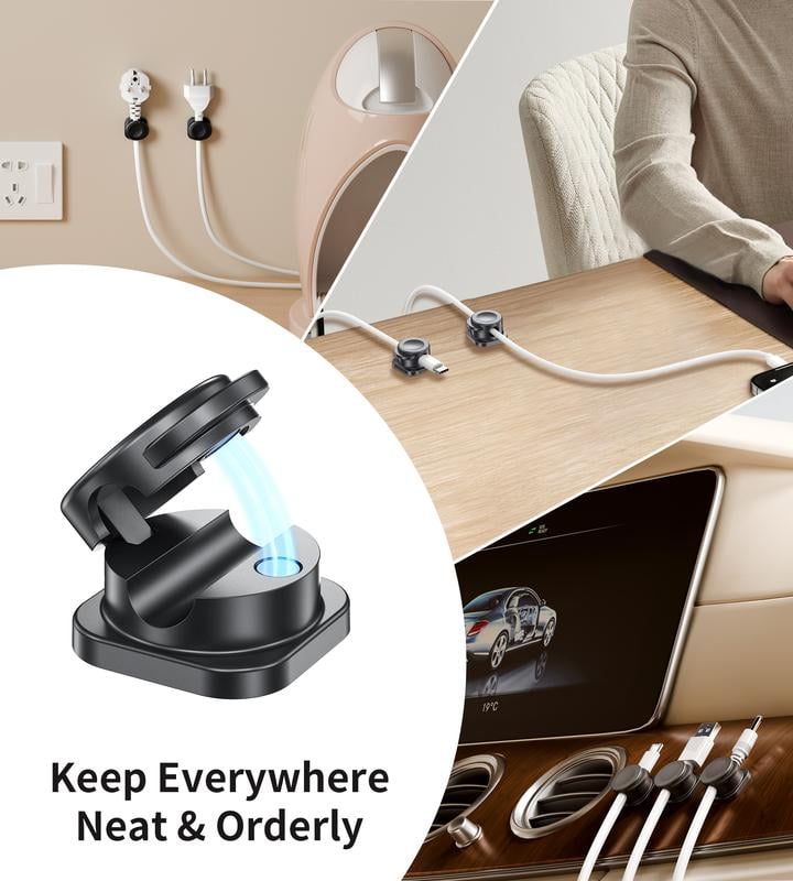MagnoClip™ - 12 Stück Magnetische Kabelclips [6 + 6 Gratis]