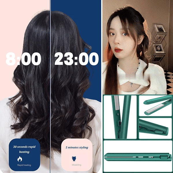 2-in-1 Mini Glätteisen & Lockenstab – kompaktes Stylingtool für unterwegs