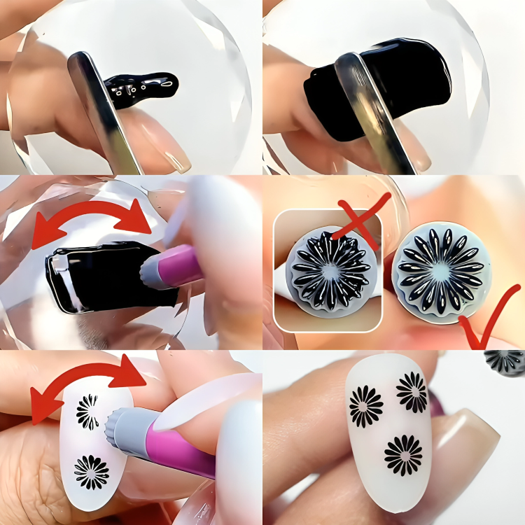 DesignPress™ – Schnelles Nagel-Design Stamping Set für kreative Nagelkunst [5 + 5 Gratis]