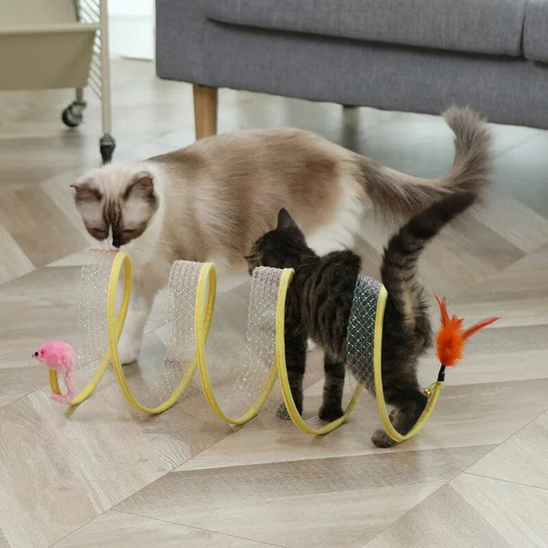 KittyMaze™ – Faltbarer Katzentunnel mit Integriertem Spielzeug | 50% Rabatt