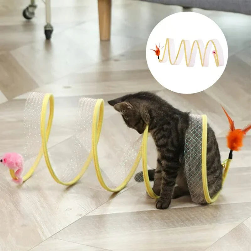 KittyMaze™ – Faltbarer Katzentunnel mit Integriertem Spielzeug | 50% Rabatt