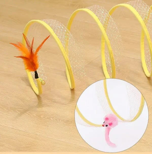 KittyMaze™ – Faltbarer Katzentunnel mit Integriertem Spielzeug | 50% Rabatt