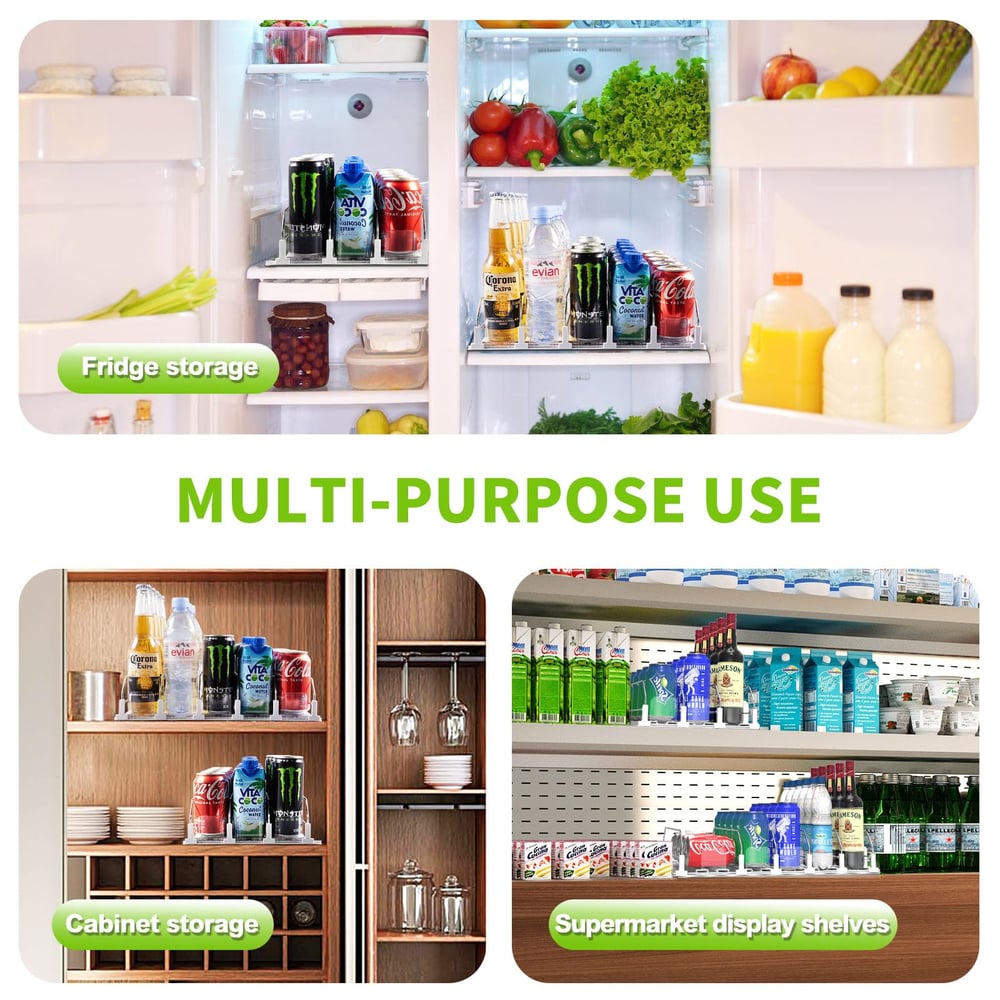 Organizer™ - Getränke-Organizer mit Ausstoßmechanismus – für Kühlschrank & Vorratsregal [50% Rabatt]