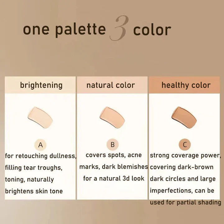 SkinBlend™ - Dreifarbige Concealer-Palette mit Pinsel [1 + 1 Gratis]