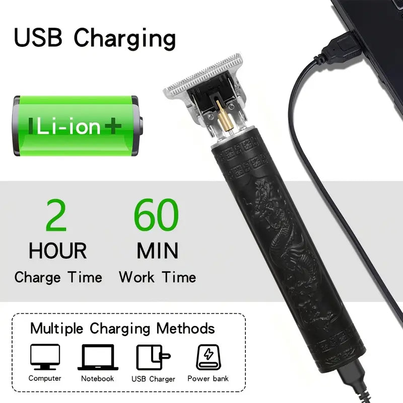 GroomMaster Pro Bart- & Haarschneider Set – Kabellos, wasserdicht & USB-aufladbar mit LED Display